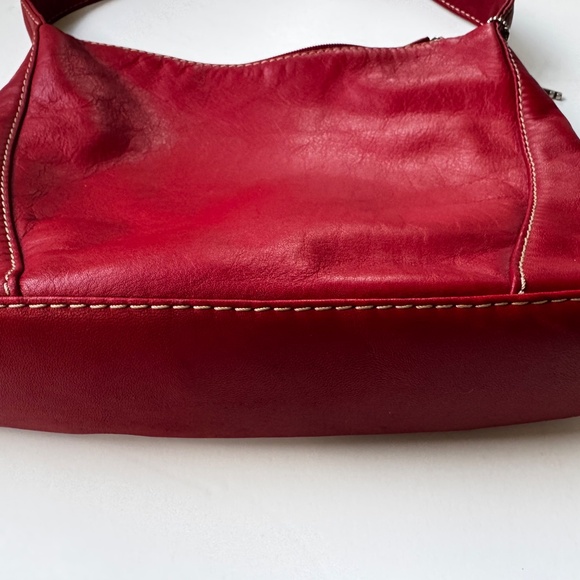 NICE! Fossil Red Leather Purse Bag Shoulder Handbag Vintage Red Oxblood 75082 - Picture 4 of 6